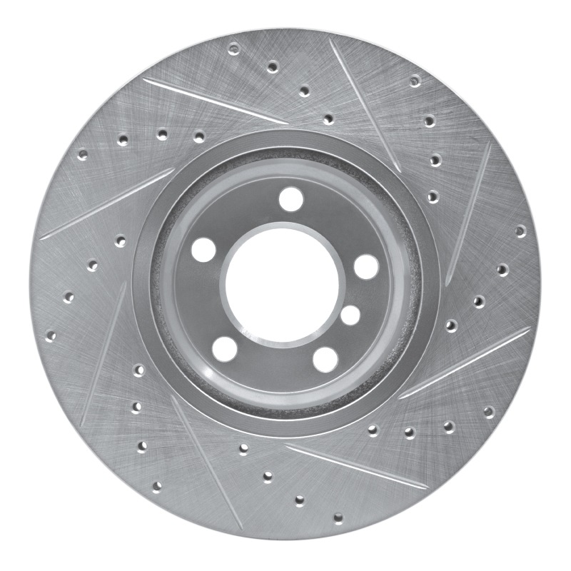 BMW 328I Brake Rotor (1) - Front Left - R1 Concepts - Drilled & Slotted - Silver - `12-`18